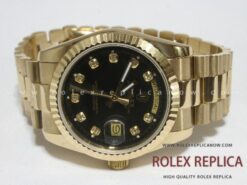 Day Date Gold Black Dial 118238