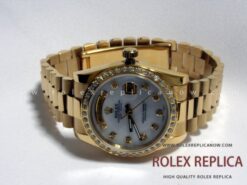 Day Date Gold White Dial 18038