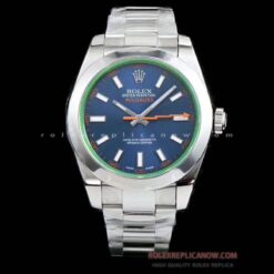 Rolex Milgauss Blue Dial Green Sapphire Crystal Super Clone