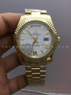 Rolex Day Date Gold White Dial 128238