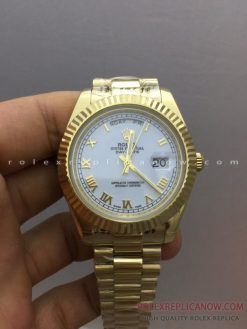 Rolex Day Date II Gold White Dial Roman Numeral 218238